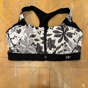 Yvette Women Racerback Sports Bra for High Impact Workout Fitness Front Zip Sm